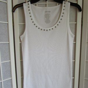 White Ribbed Tank Top